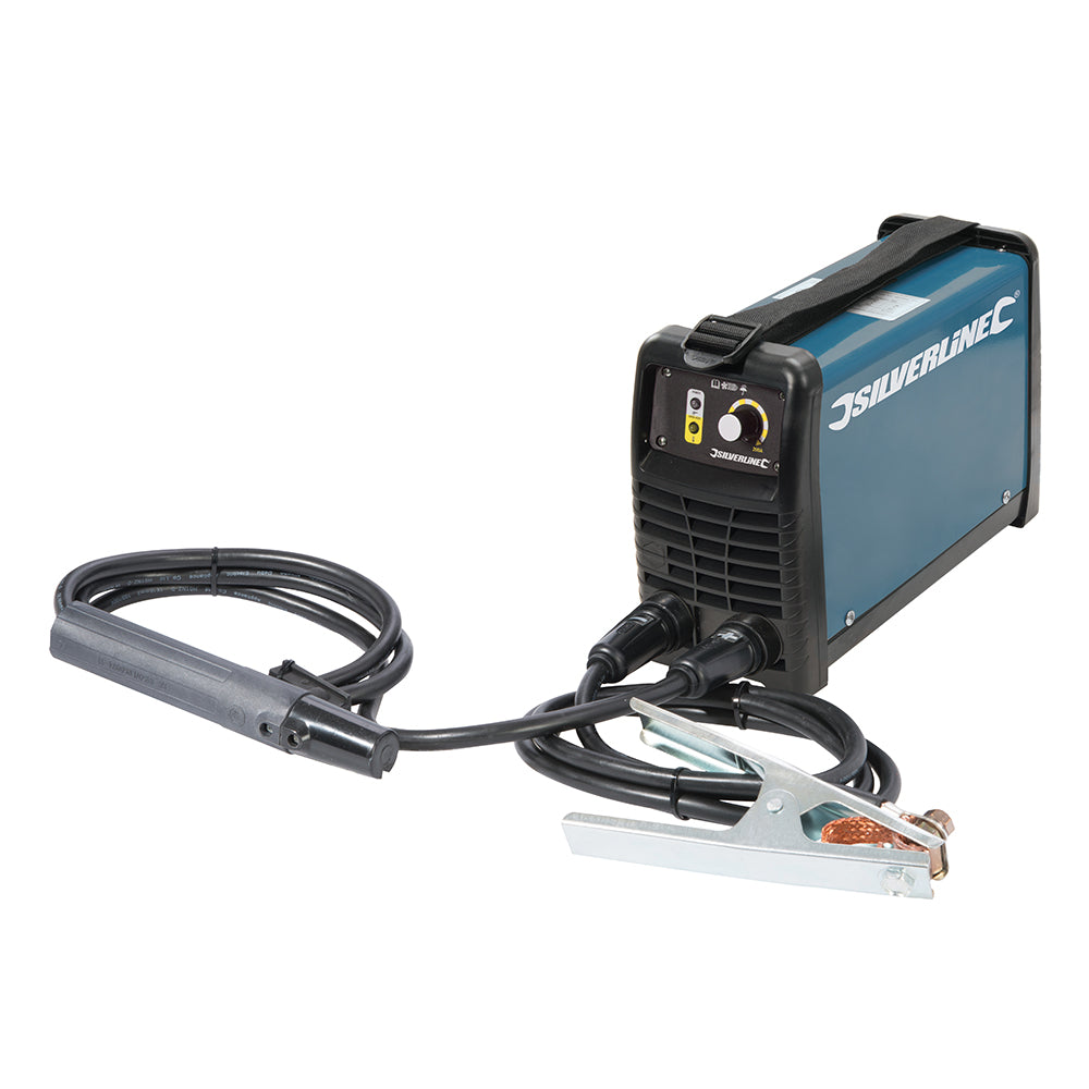 Silverline 200A MMA Inverter Arc Welder Kit with Accessories and Safety Features