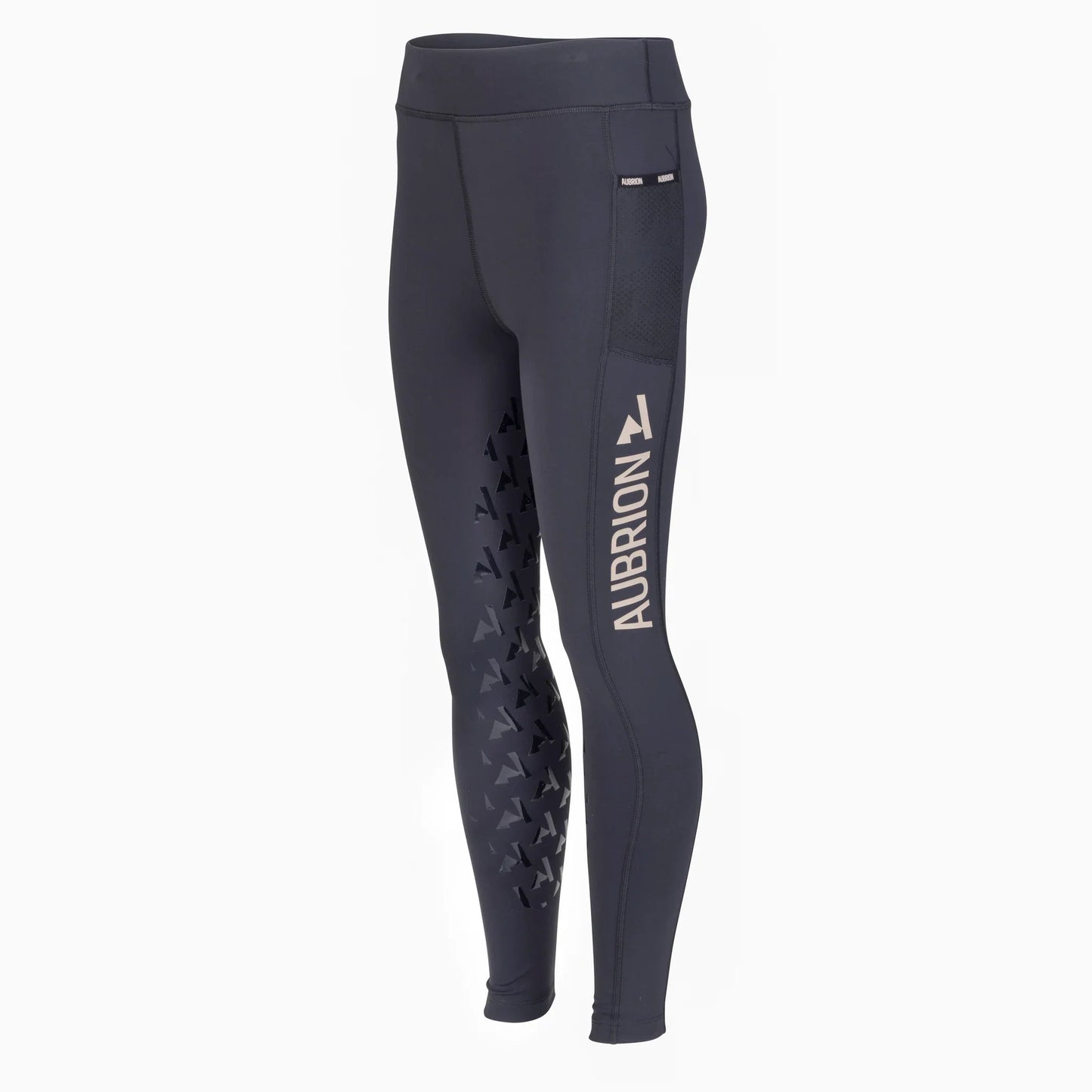 Shires Aubrion Young Rider React Winter Non-Stop Riding Tights #colour_shadow