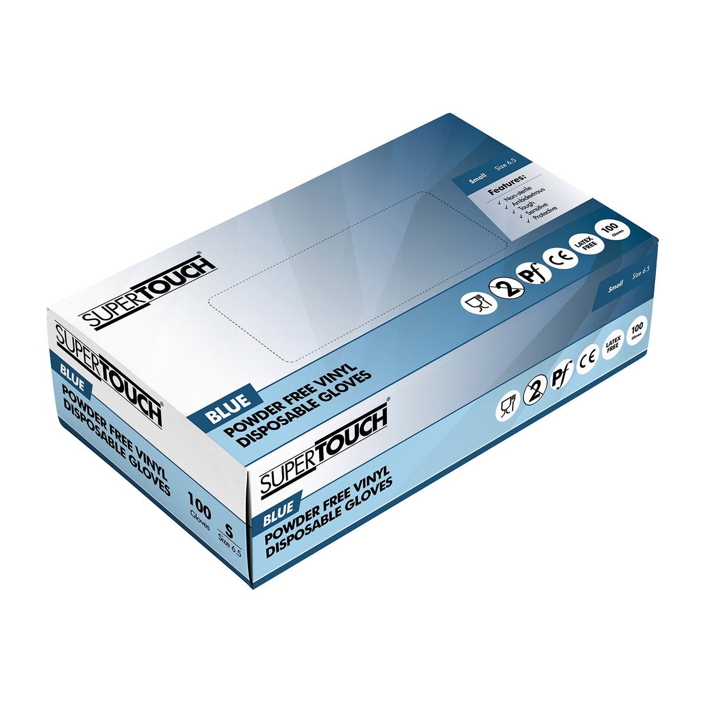 Supertouch Powderfree Vinyl Gloves Latex Free 100 Pack for Clinical Food Use