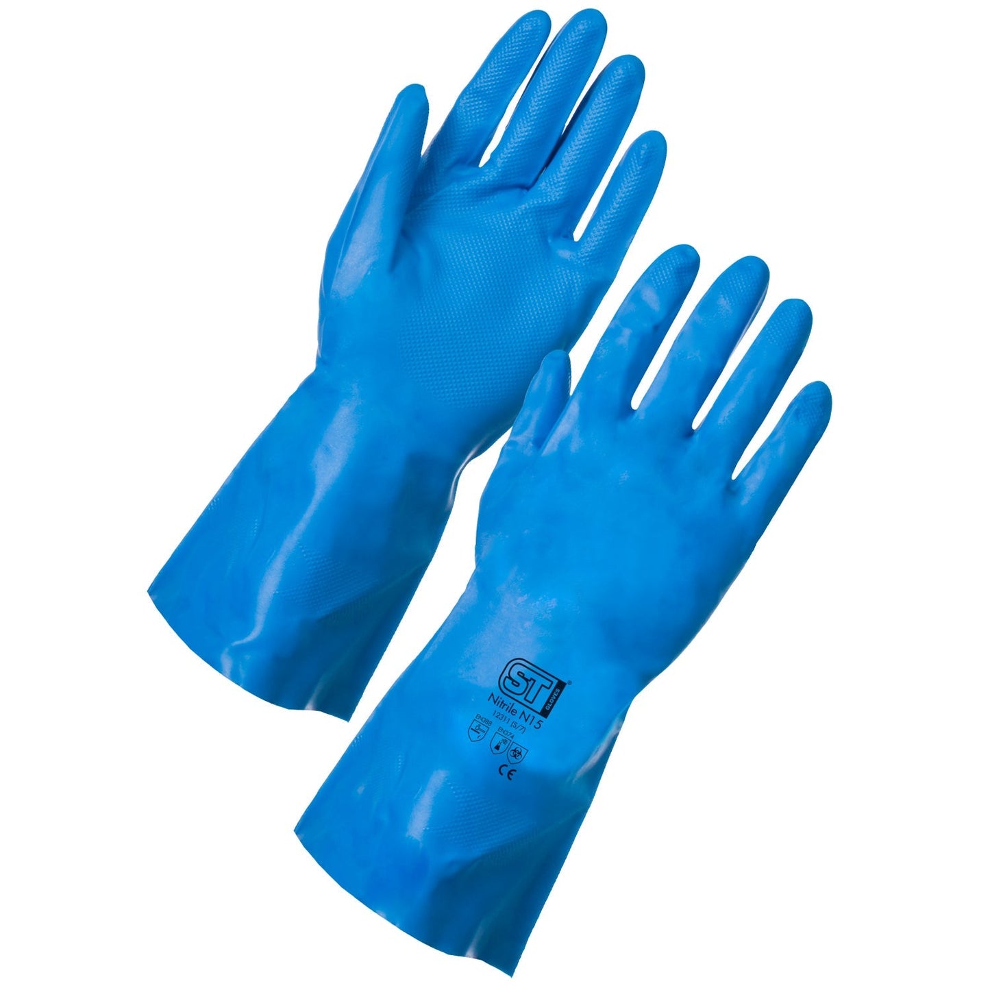 Supertouch Nitrile N15 Gloves 15 Mil Chemical Protection Textured Grip 33cm