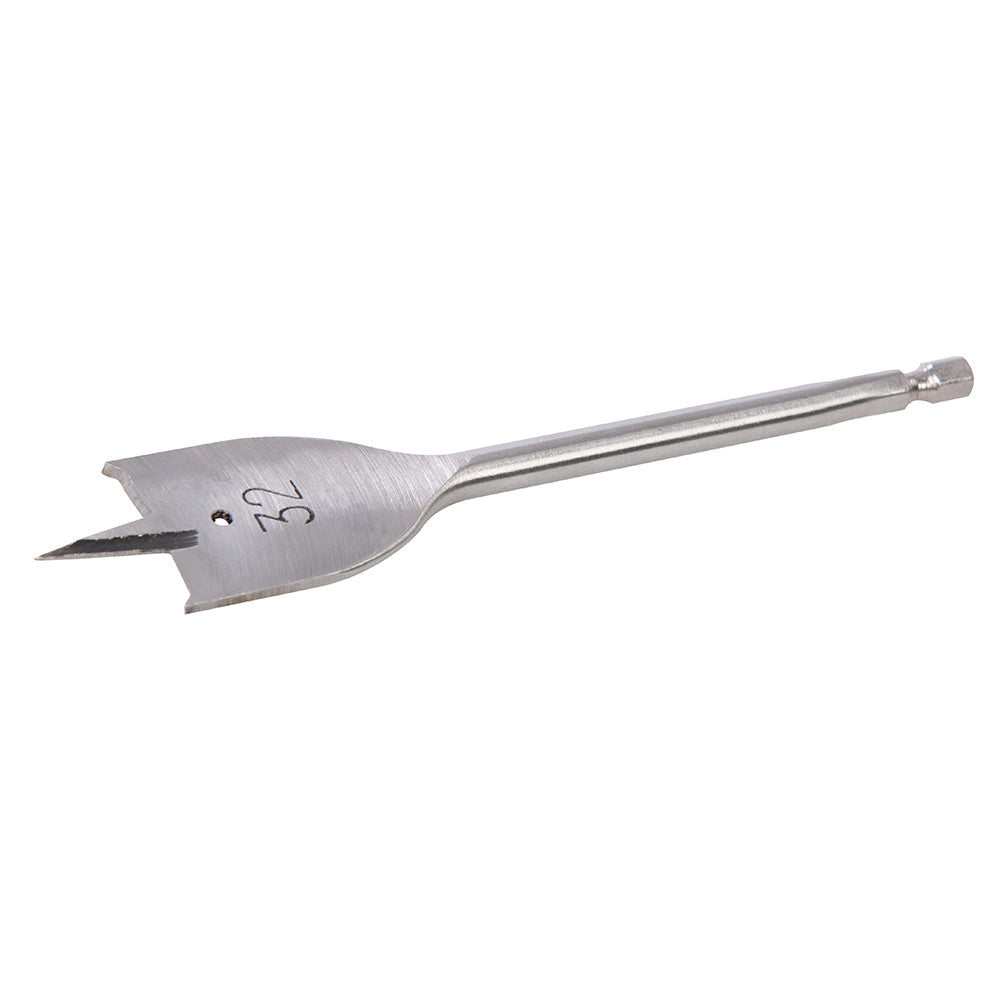 Silverline 32mm Flat Bit High Carbon Steel Tri-Point Hex Shank for Drilling