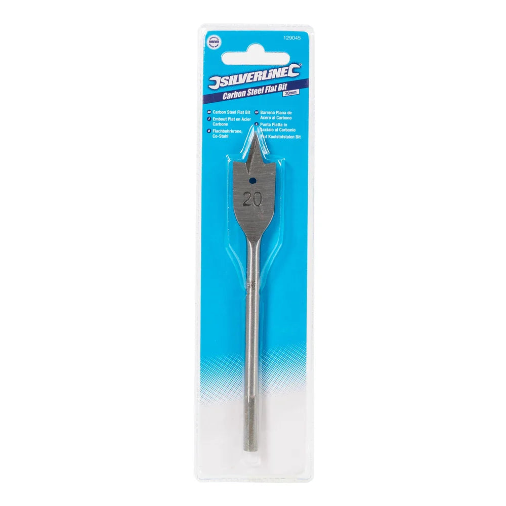 Silverline 32mm Flat Bit High Carbon Steel Tri-Point Hex Shank for Drilling