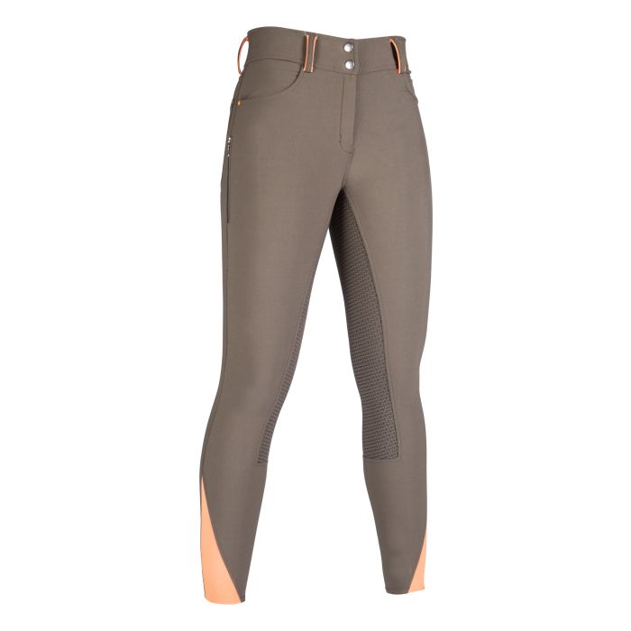 HKM Riding breeches -Lyon- silicone full seat #colour_olive-green