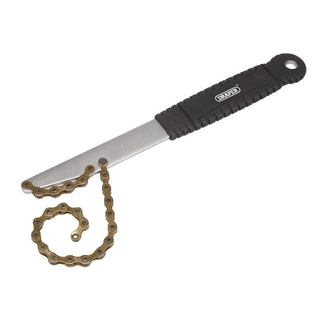 Draper Tools 8-Speed Chain Whip Durable Tool with Non-Slip Handle for Bikes