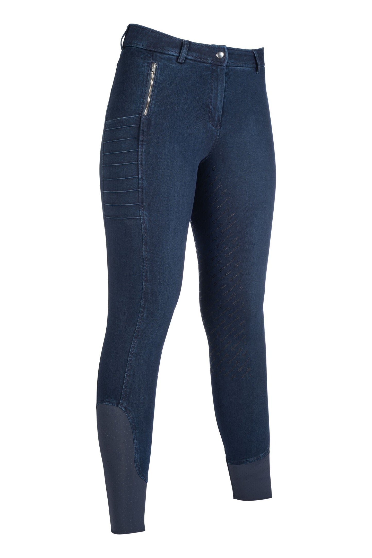 HKM Ladies Full Seat Riding Breeches -Aruba Denim- Silicone Comfortable Fit