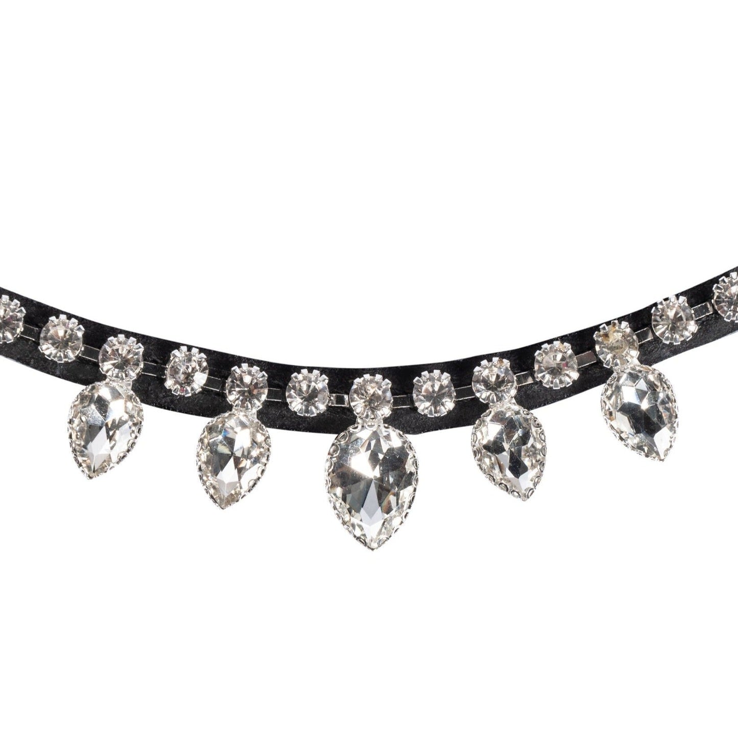 HKM Horse Browband -Alisha- U-Shaped Leather With Rhinestones