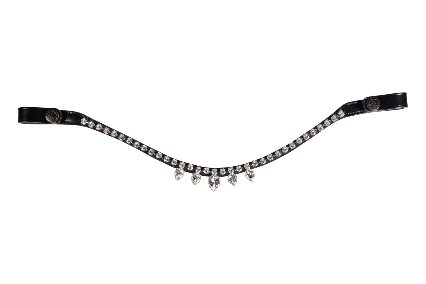 HKM Horse Browband -Alisha- U-Shaped Leather With Rhinestones