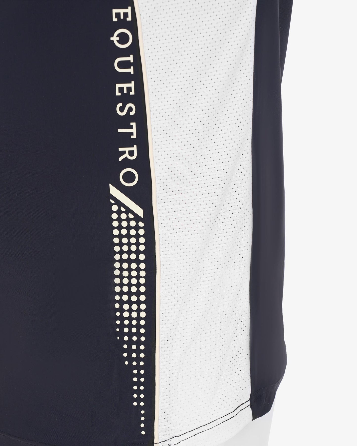 Equestro Men's Slim Fit Polo Shirt In Technical Fabric With Piping #colour_blue-white
