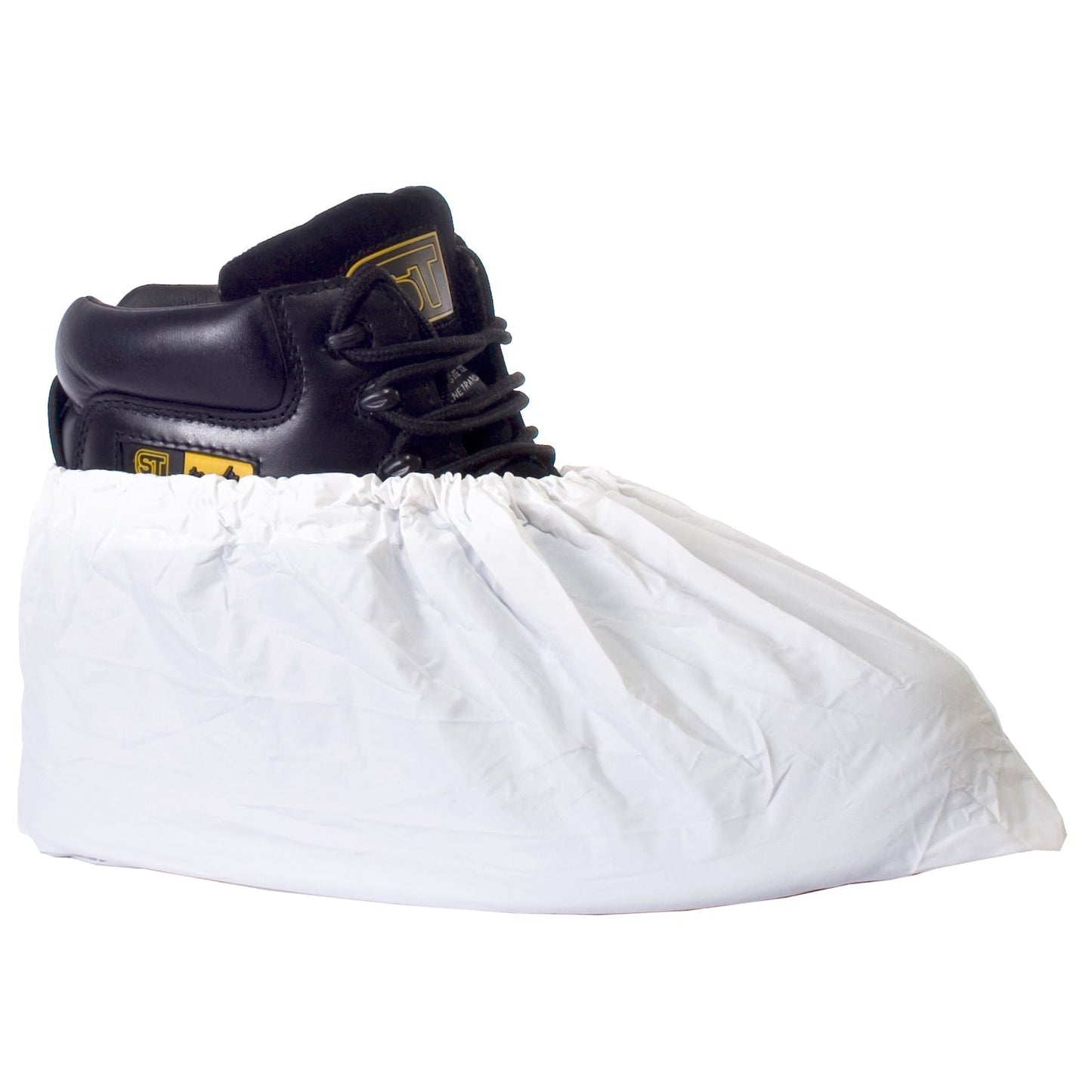 Supertouch PVC Overshoes with Elastic Ankle Closure and Textured Grip - 100 Pack