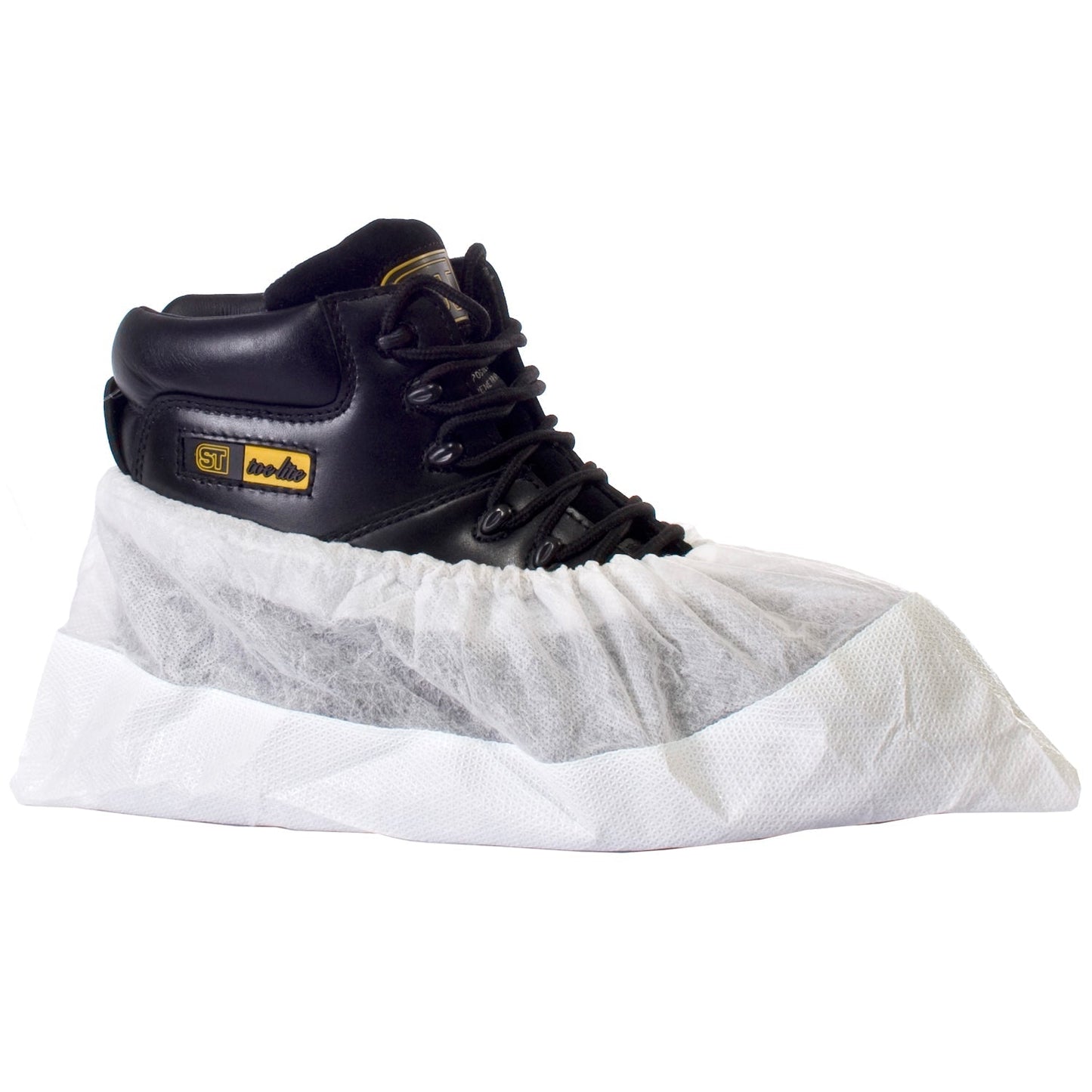 Supertouch CPE/PP Deluxe Overshoes with Elastic Ankle Grip - 40 Pieces per Bag