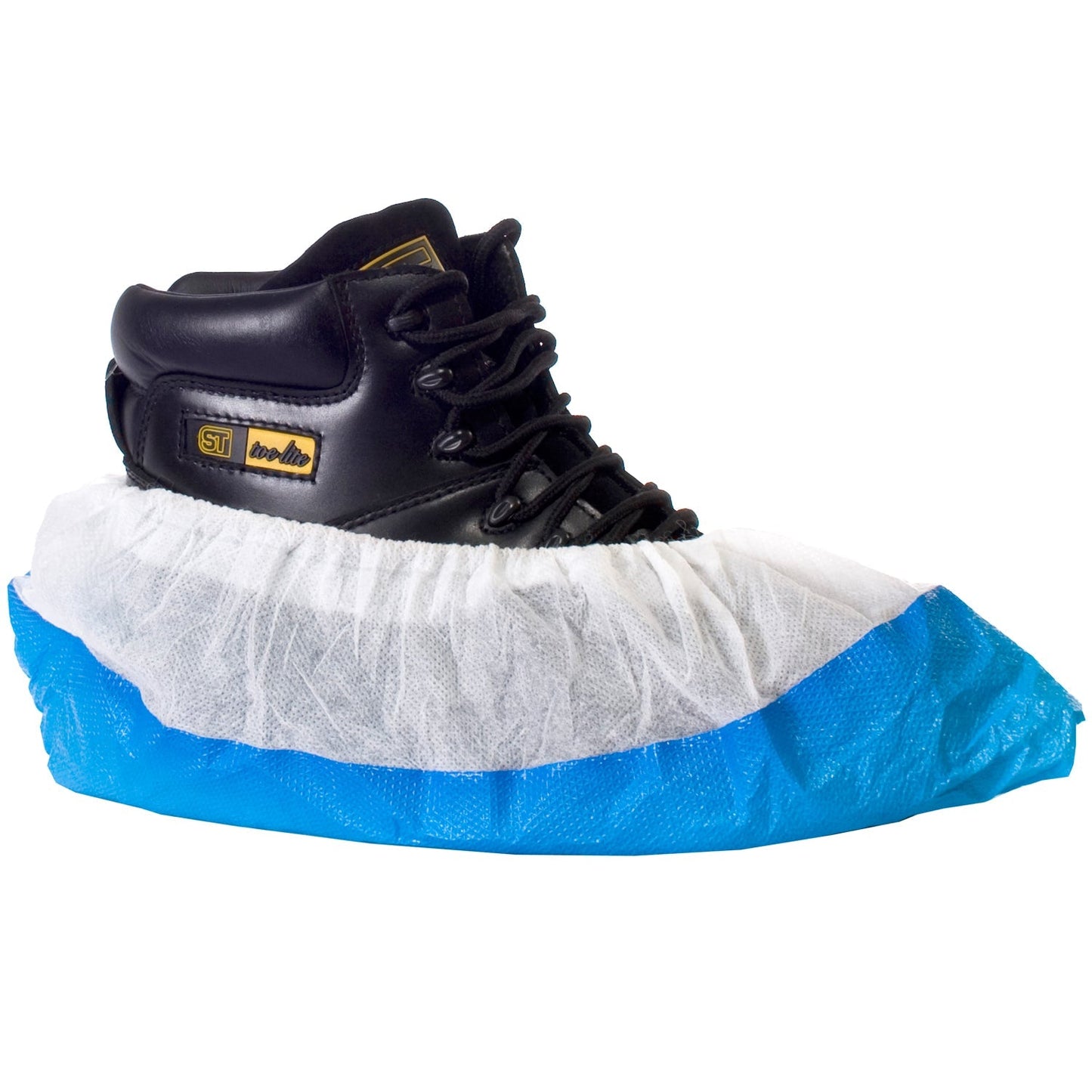 Supertouch CPE/PP Deluxe Overshoes with Elastic Ankle Grip - 40 Pieces per Bag