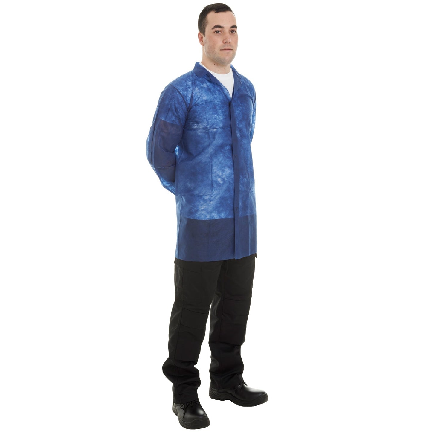 Supertouch Non-Woven Coat with Velcro Revere Collar for Food Processing 50pcs
