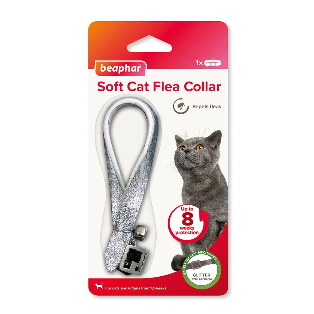 Beaphar Glitter Soft Cat Flea Collar Natural Flea Repellent 8 Weeks