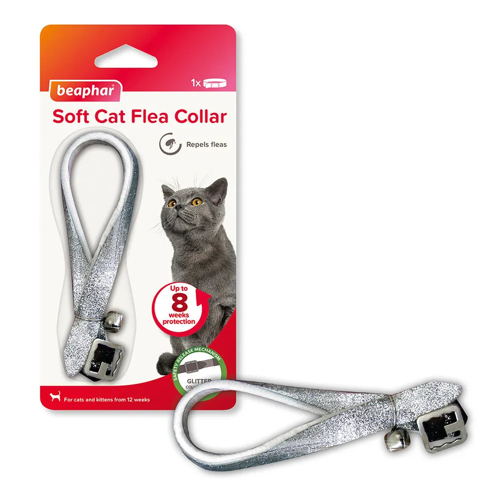 Beaphar Glitter Soft Cat Flea Collar Natural Flea Repellent 8 Weeks