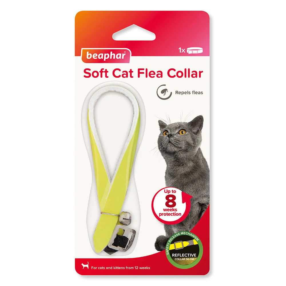 Beaphar Reflective Soft Cat Flea Collar with Natural Ingredients and Margosa Oil