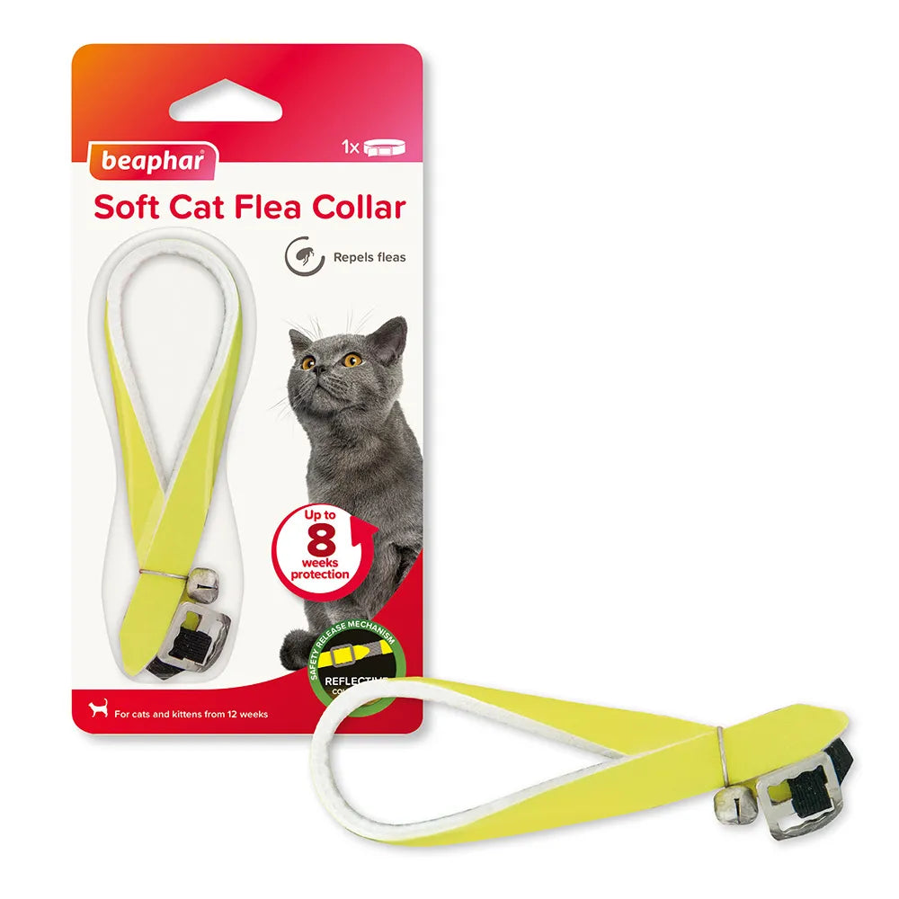 Beaphar Reflective Soft Cat Flea Collar with Natural Ingredients and Margosa Oil