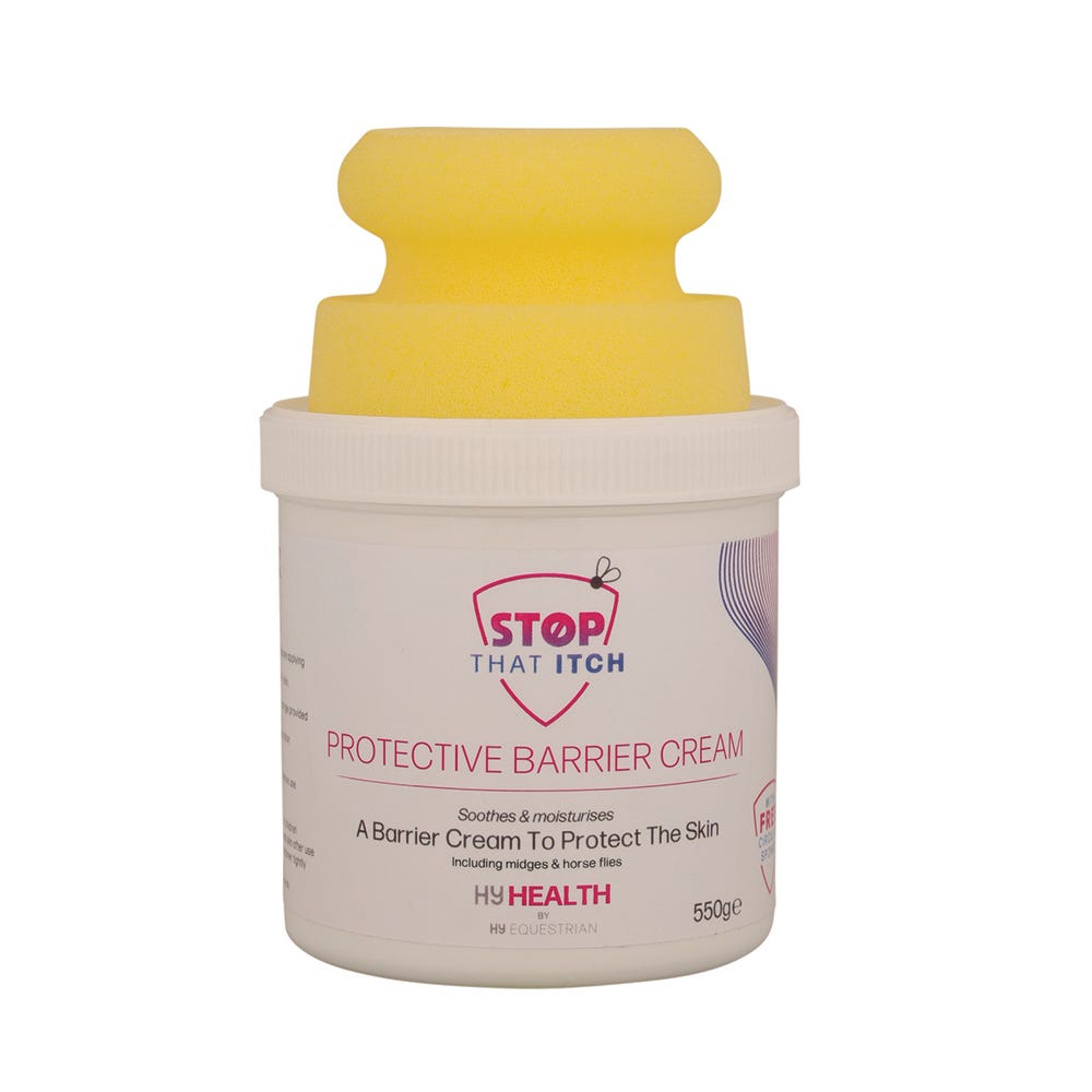 HY Horse HyHEALTH STOP THAT ITCH Protective Barrier Cream With Circular Sponge