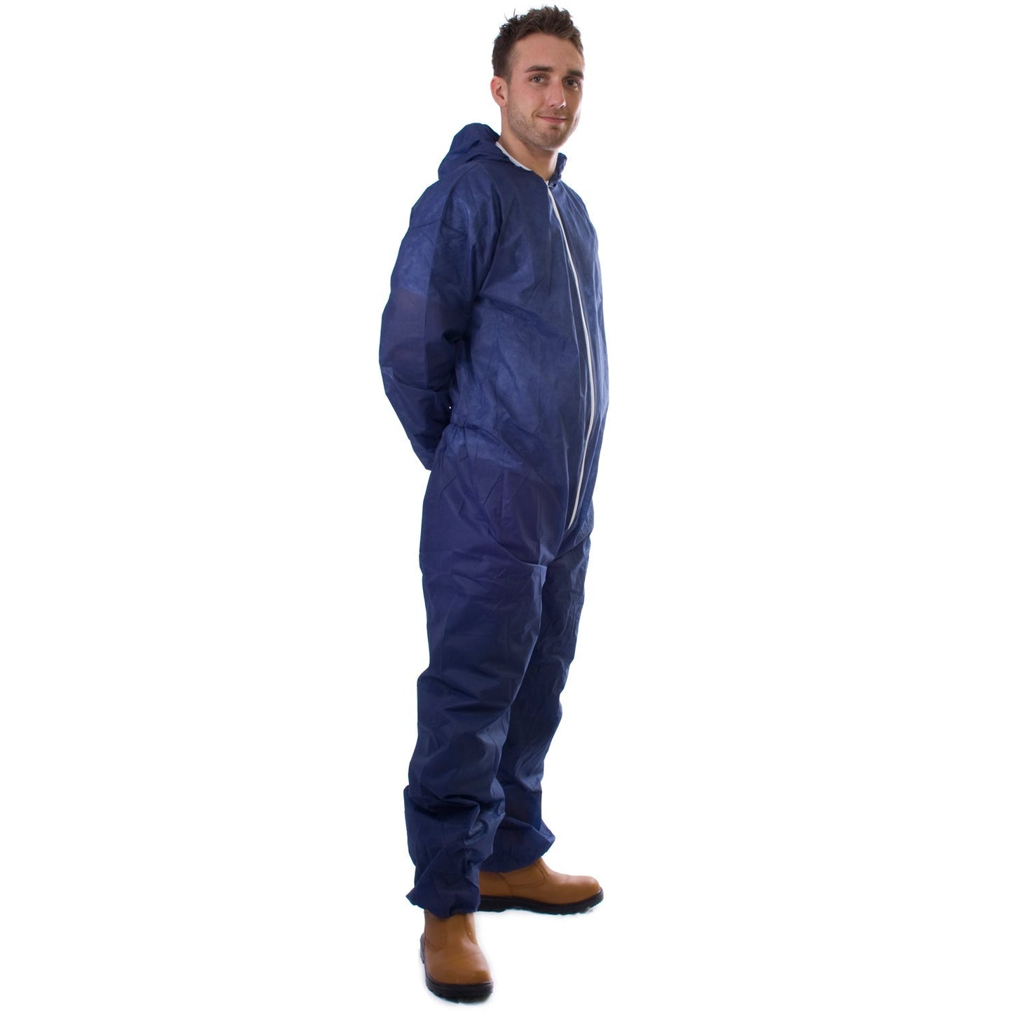Supertouch PP Non-Woven Disposable Coveralls with Elasticated Cuffs and Hood