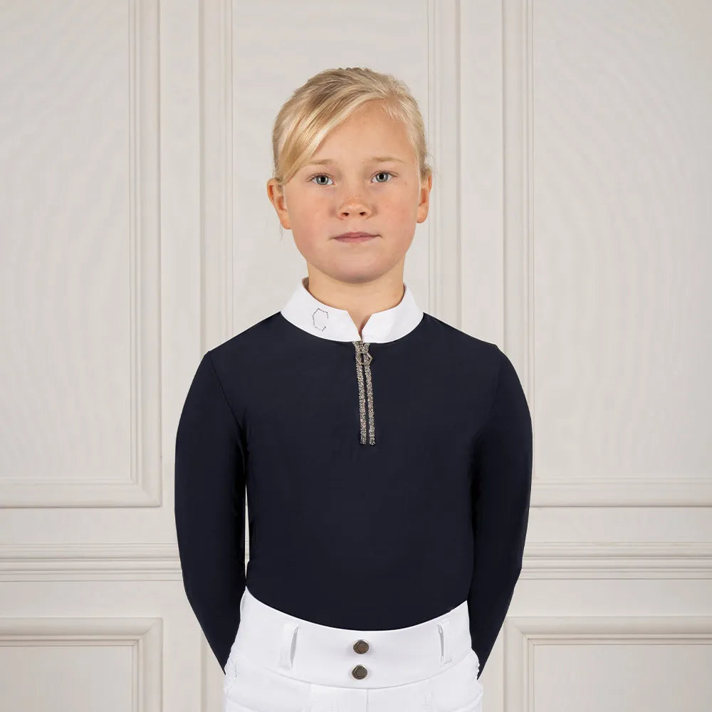 Coldstream Next Generation Long Sleeve Elrick Show Shirt #colour_navy