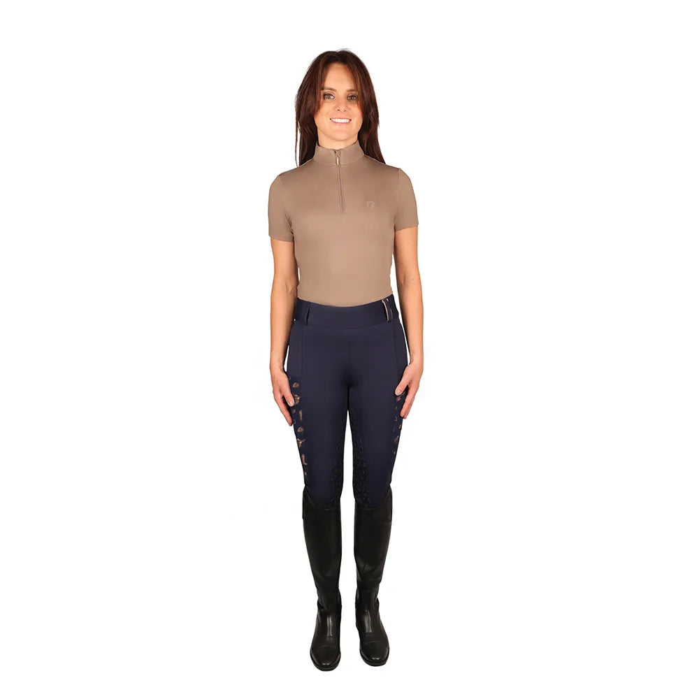 Hy Equestrian Ladies Elevate Country Short Sleeve Base Layer #colour_fossil