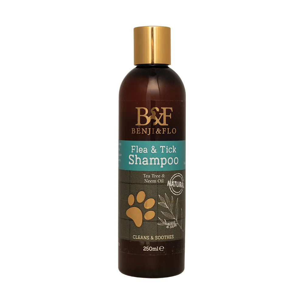 HY Benji & Flo Flea Tick Shampoo with Tea Tree and Neem Oil for Dogs