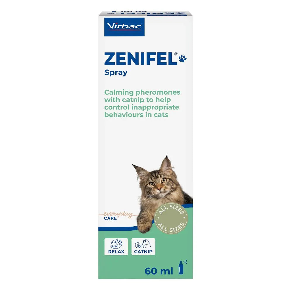 Virbac Zenifel Calming Spray for Cats with Pheromones and Catnip