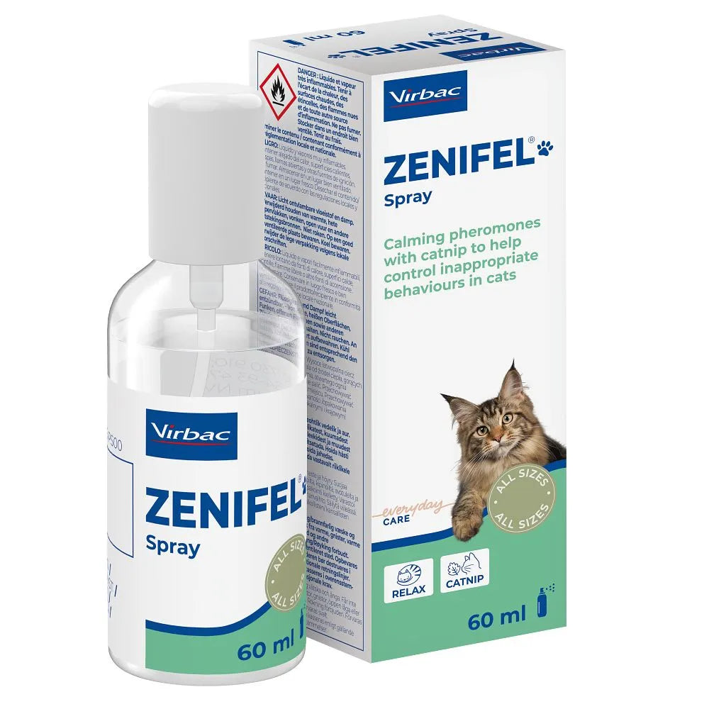 Virbac Zenifel Calming Spray for Cats with Pheromones and Catnip