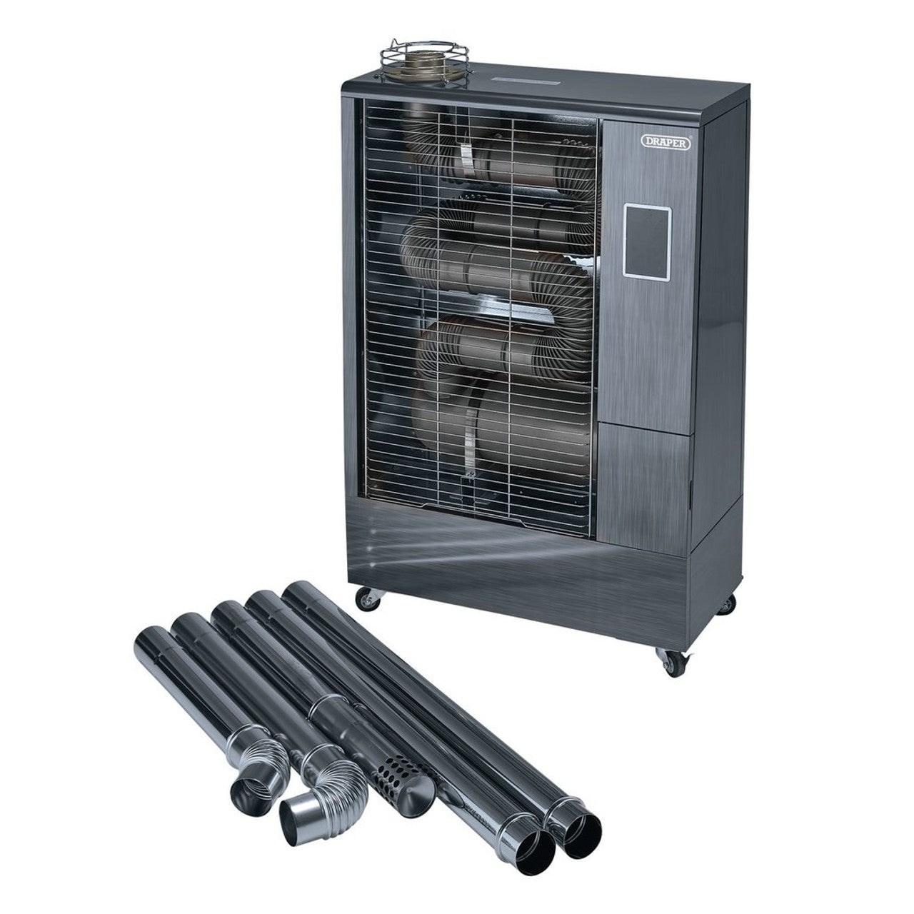 Draper Tools 230V Far Infrared Diesel Heater 40,000 BTU with Flue Kit