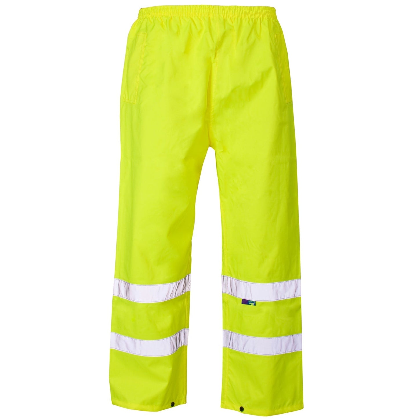 Supertouch Hi Vis Yellow Overtrousers Water-Resistant Ankle Bands 300D Oxford