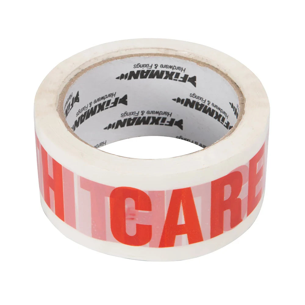 Fixman Handle With Care Packing Tape BOPP Acrylic Adhesive 48mm x 66m Roll