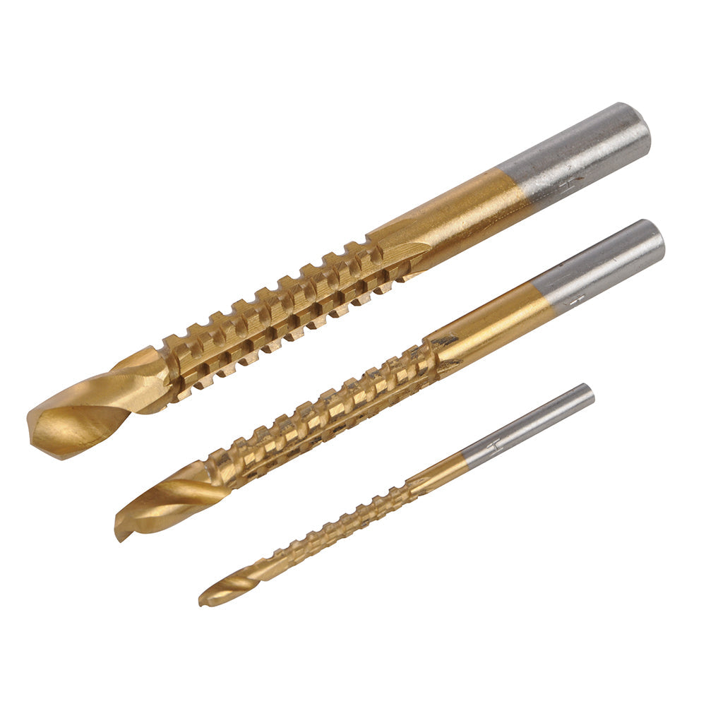 Silverline 3 Piece Drill Saw Set Titanium Coated High Speed Steel Multi-Use