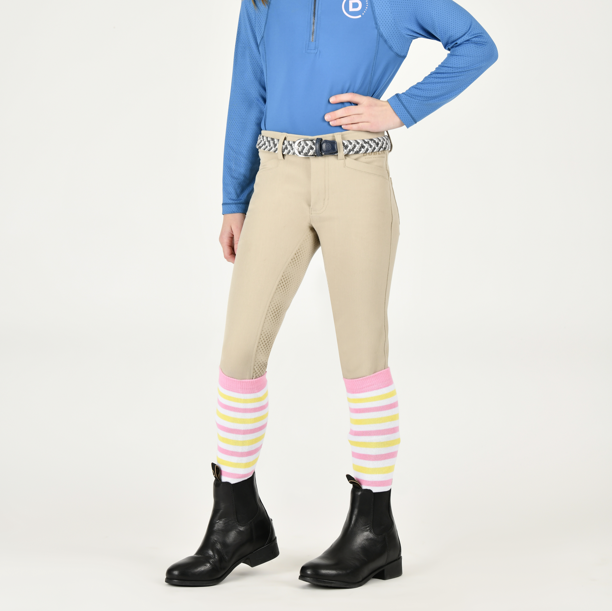 Dublin Kids Cammy Comfort Twill Breeches #colour_biscuit