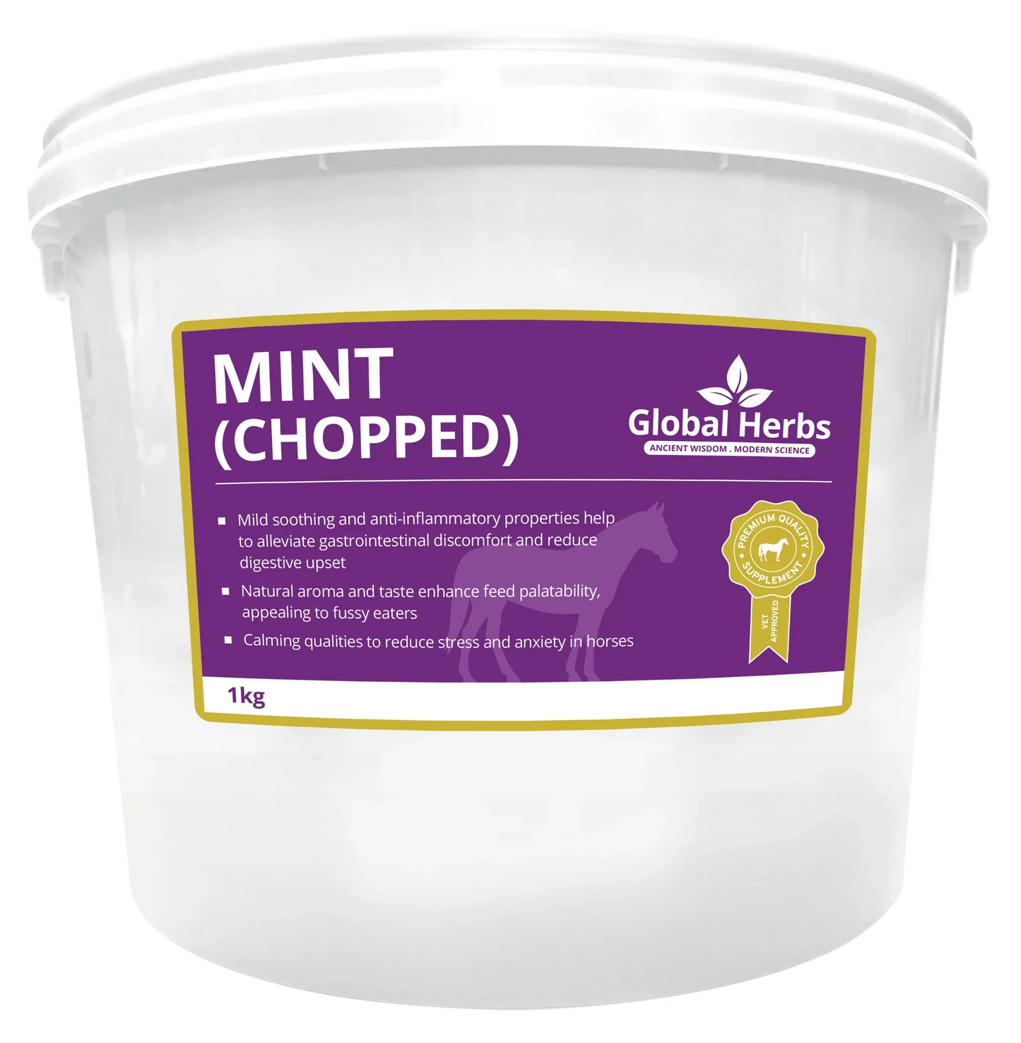 Global Herbs Mint (Chopped) For Horses Digestive Health and Calming Support