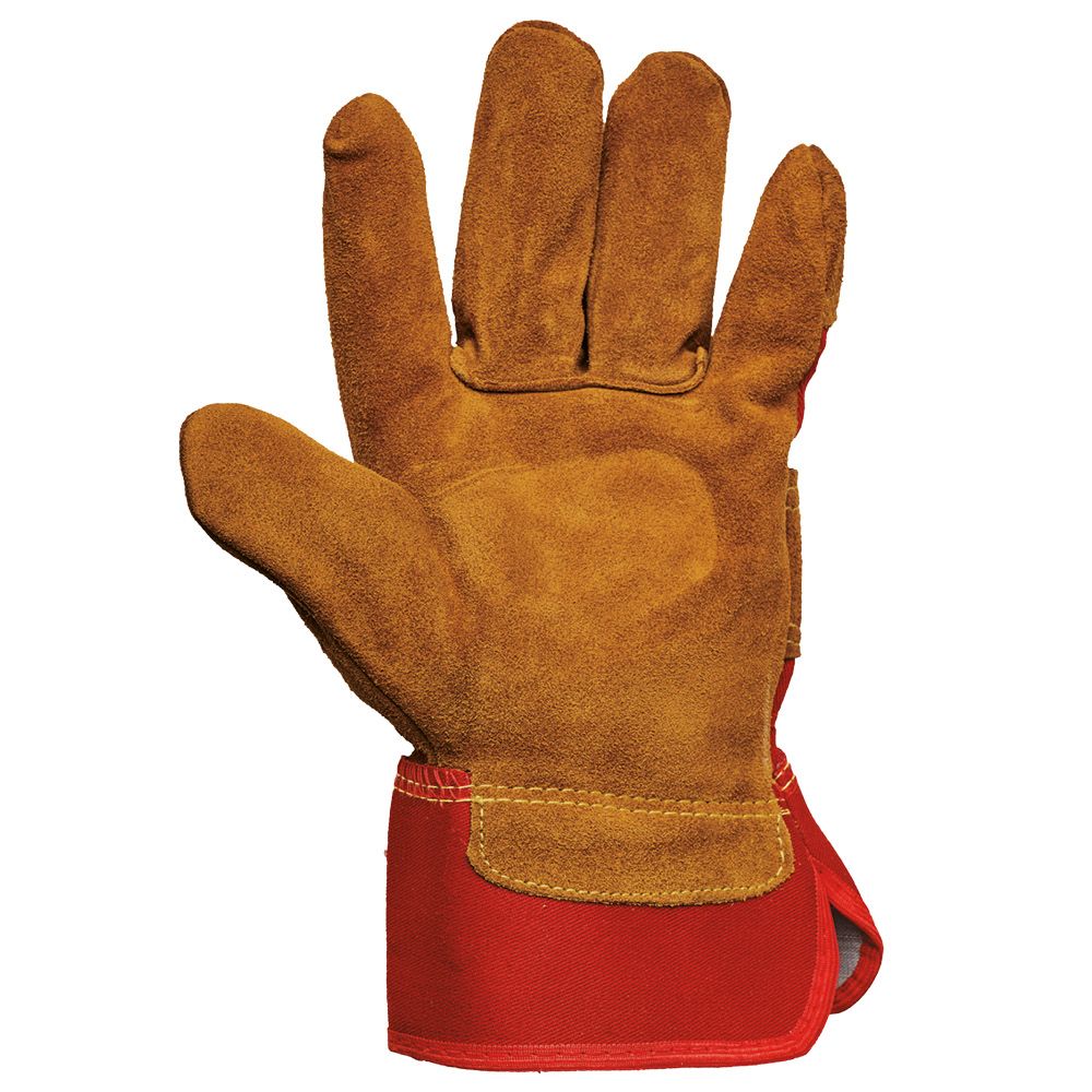 Pawa PG820 Rigger Gloves Split Leather Durable Knuckle Protection 1 Pair