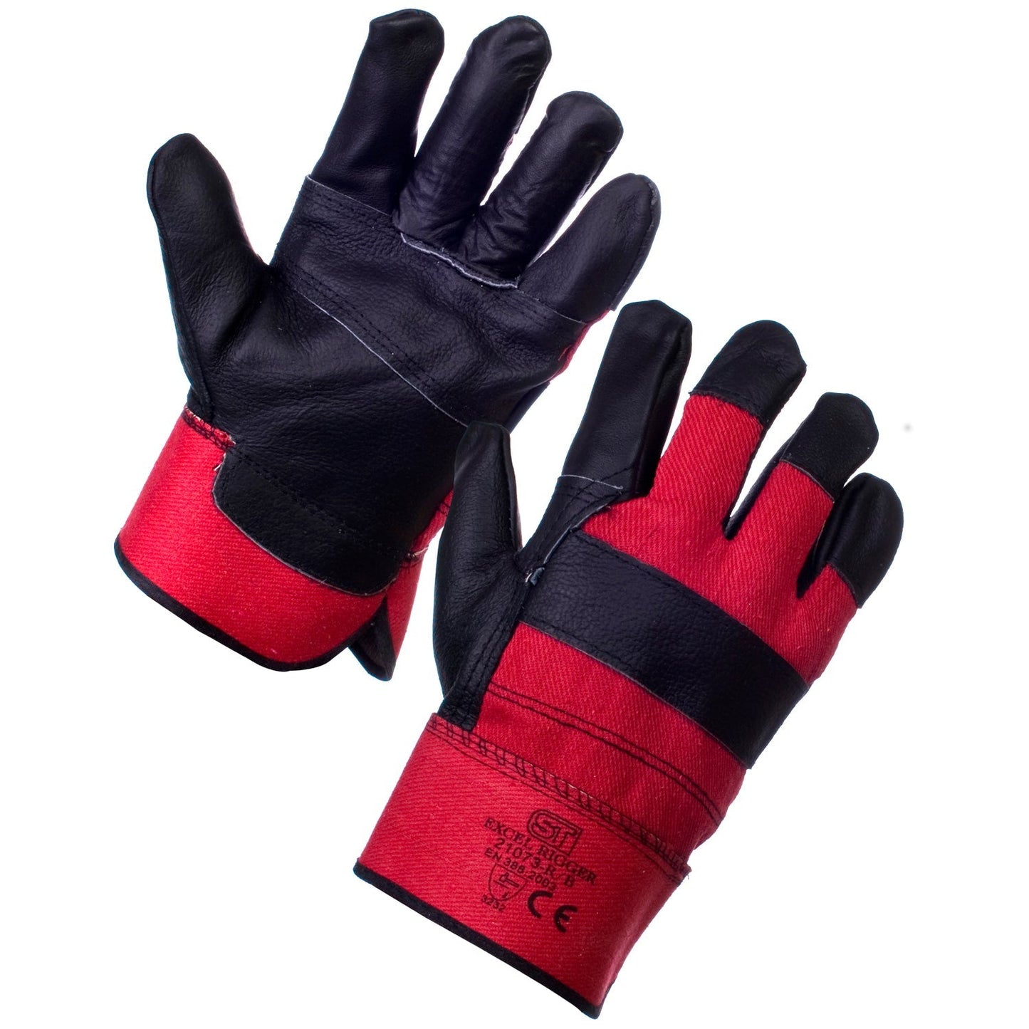 Supertouch Excel Rigger Gloves Black Leather Palm Reinforced Safety Cuff