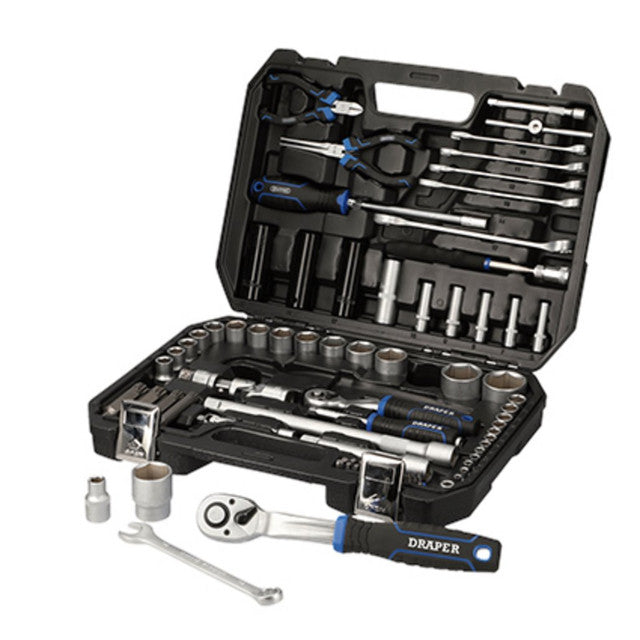 Draper HI-TORQ Metric Socket Set 83 Piece 1/4" & 1/2" Drive Chrome Vanadium