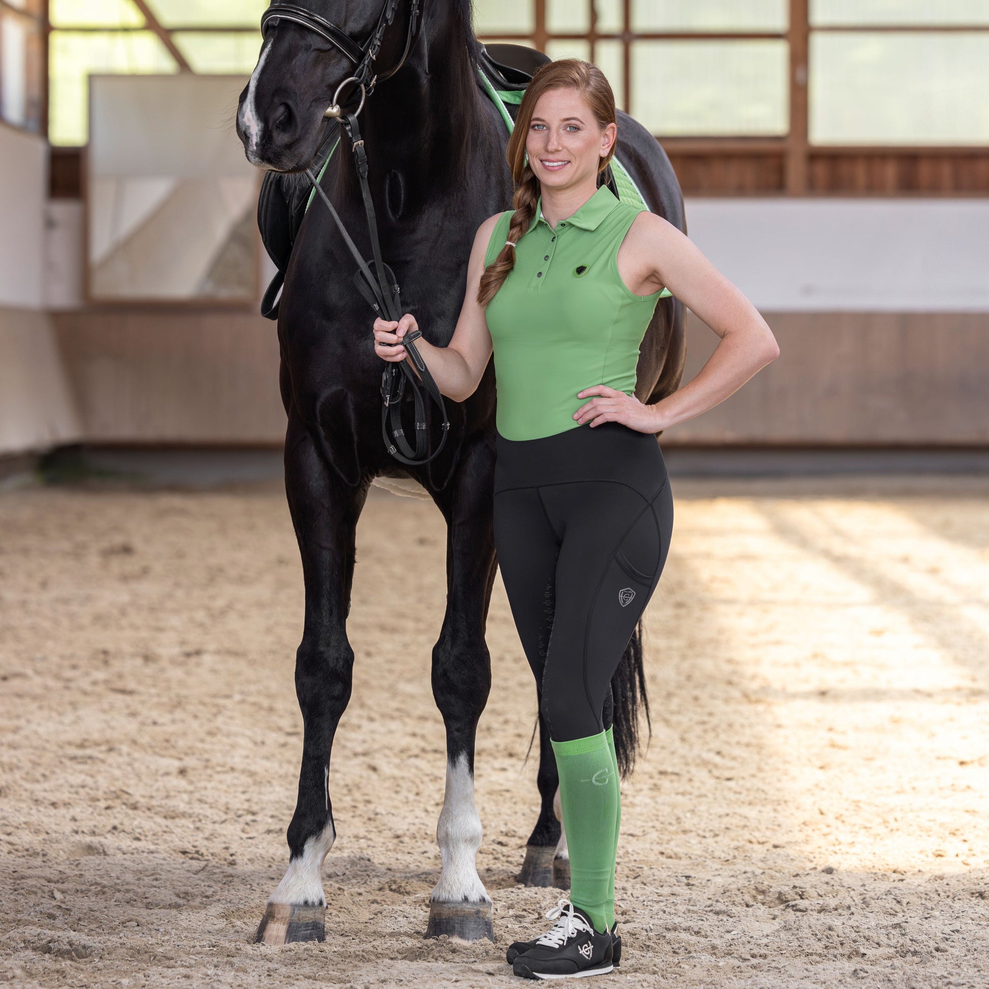 Covalliero Ladies Pull On Riding Tights #colour_black