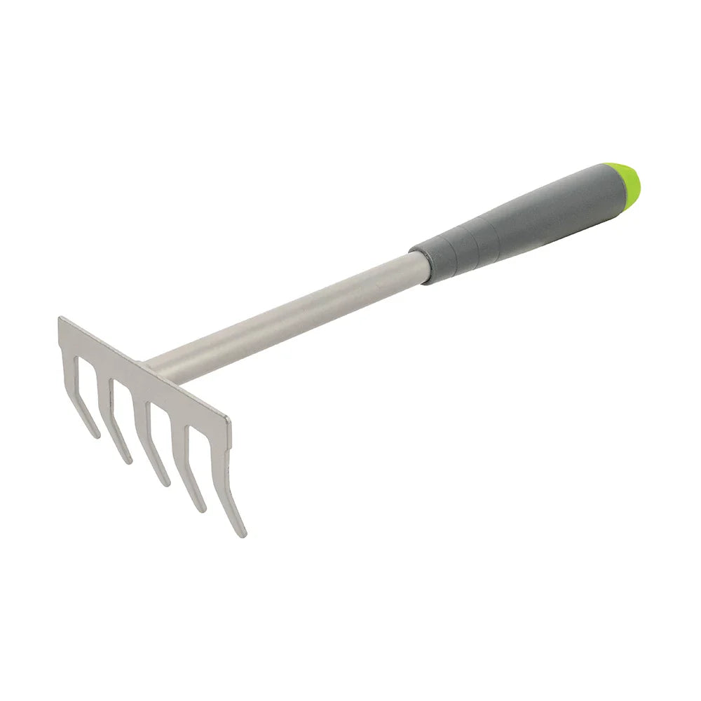 Silverline Hand Garden Rake Powder-Coated Steel Head Comfortable Handle