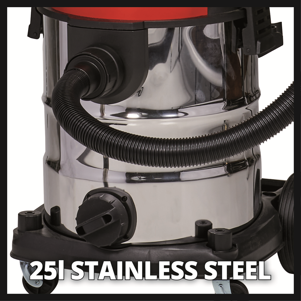 Einhell Power X-Change 36V Wet & Dry Vacuum Cleaner 25L StainlessSteel Body Only