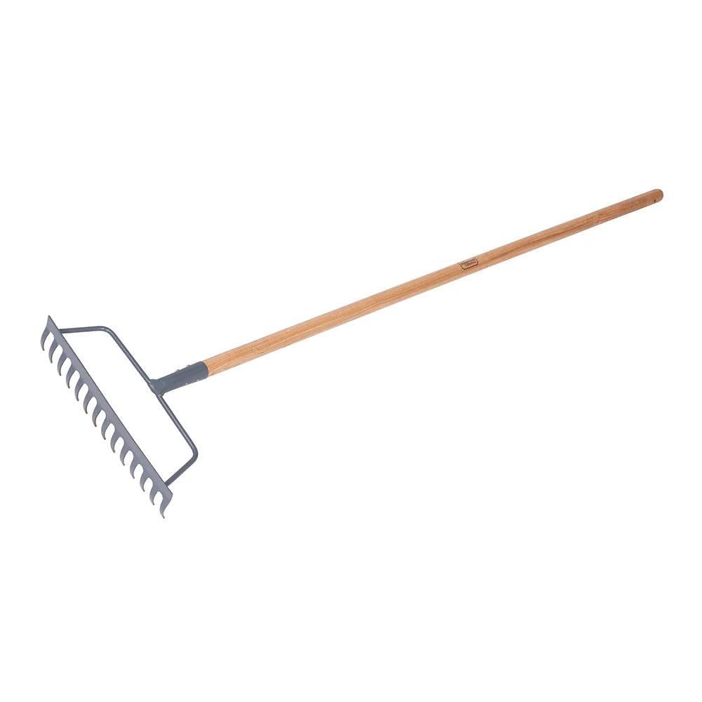 Silverline Carbon Steel Garden Rake with Ash Wood Handle for Soil Levelling