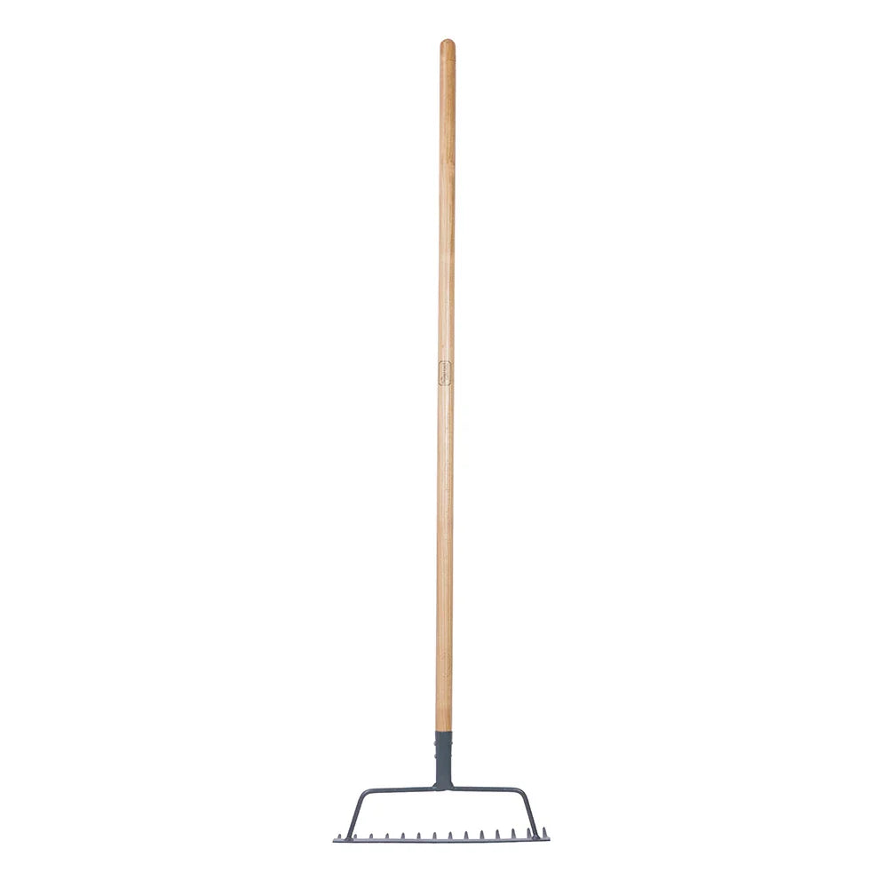 Silverline Carbon Steel Garden Rake with Ash Wood Handle for Soil Levelling