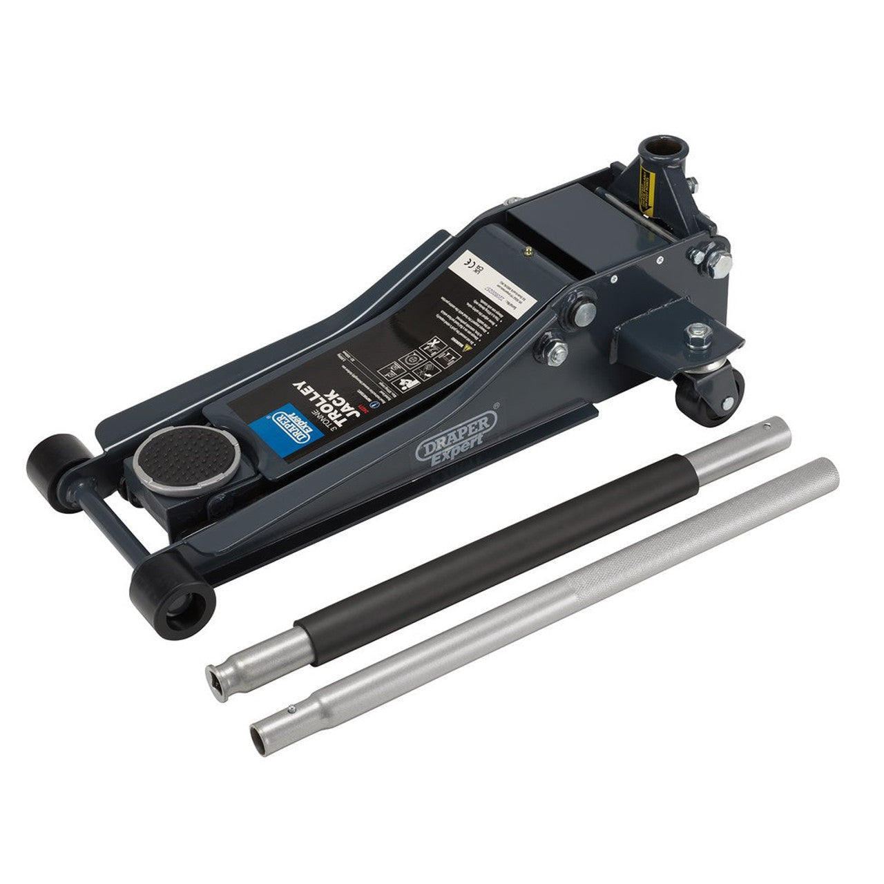 Draper Tools 3 Tonne Low Profile Garage Trolley Jack with Fast Lift Feature