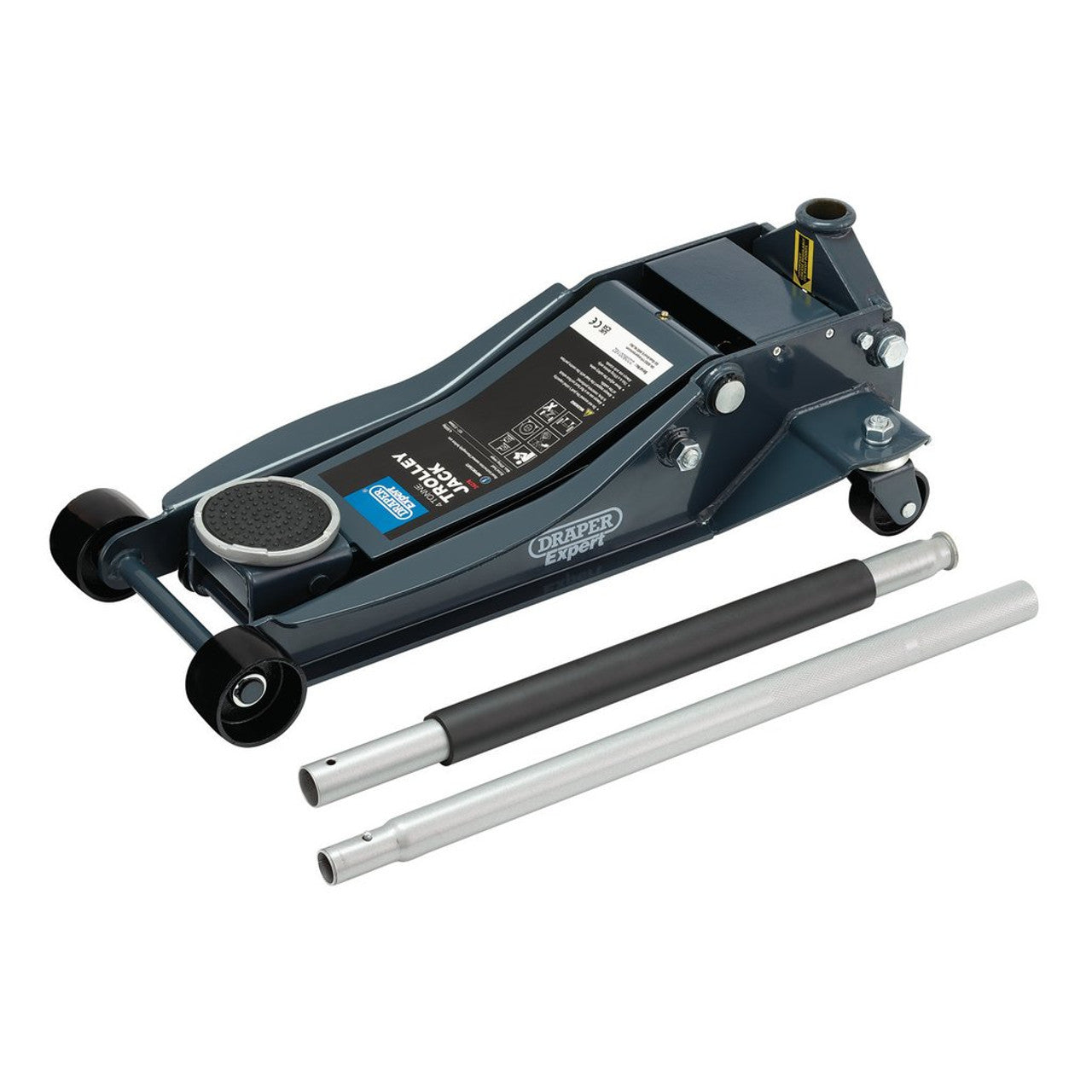 Draper Tools 4 Tonne Low Profile Garage Trolley Jack with Fast Lift 515mm