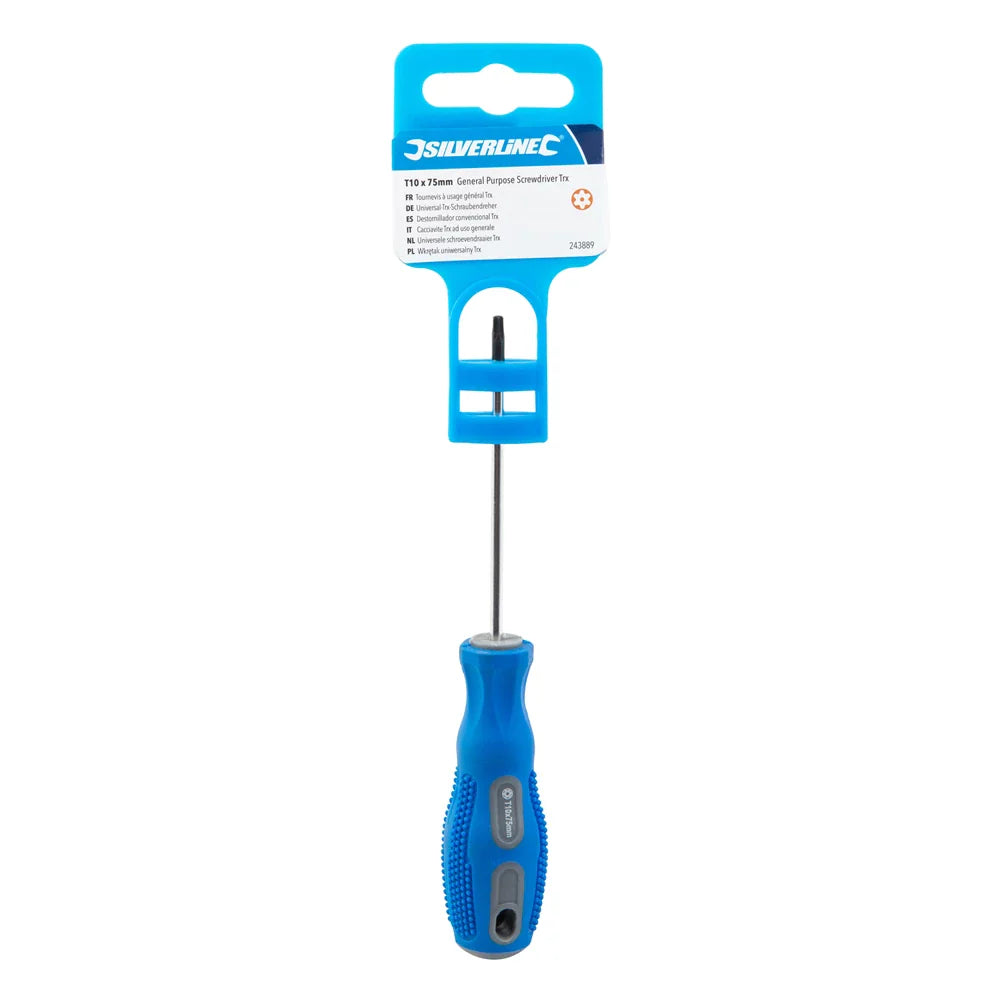 Silverline T10 General Purpose Screwdriver 75mm Chrome Vanadium Soft Grip