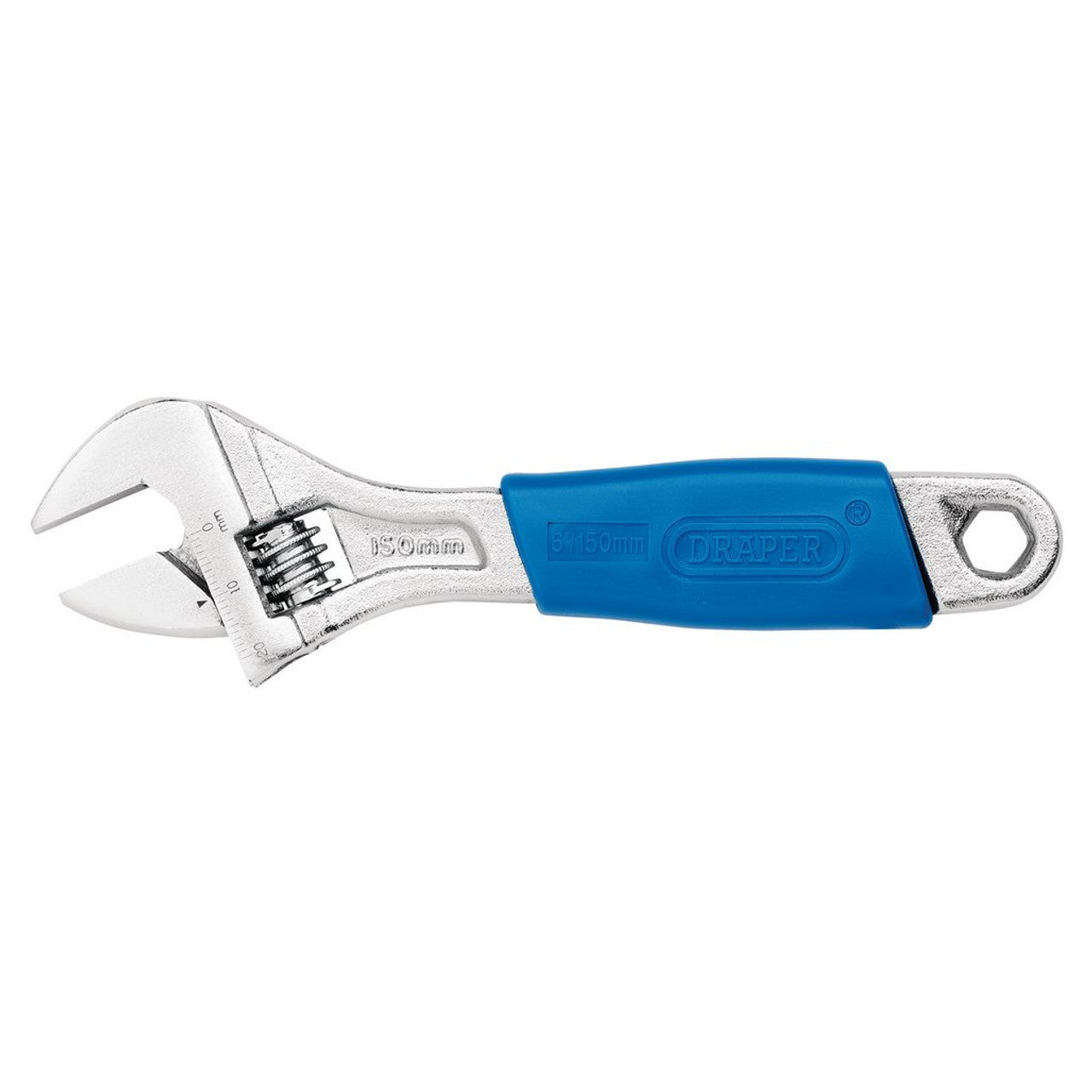 Draper Tools 150mm Adjustable Wrench Carbon Steel Soft Grip Handle 19mm Jaw