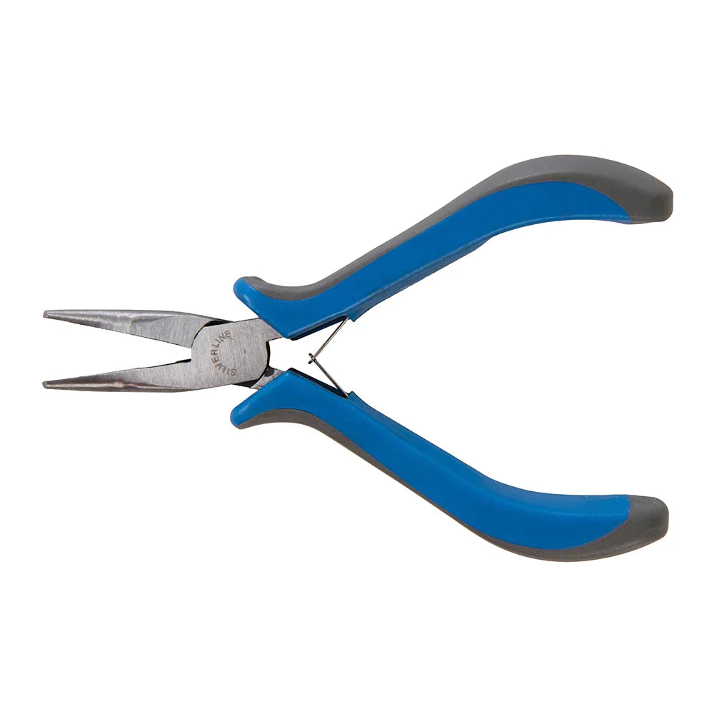 Silverline Bent Nose Mini Pliers Carbon Steel Jaws Soft Grip Handles 2-Tone