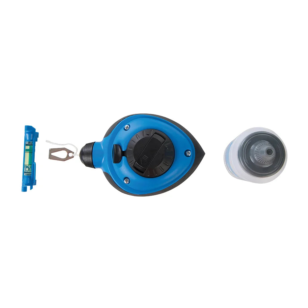 Silverline 3:1 Fast Rewind Chalk Line Set with Metal Claw and Level 3Pce