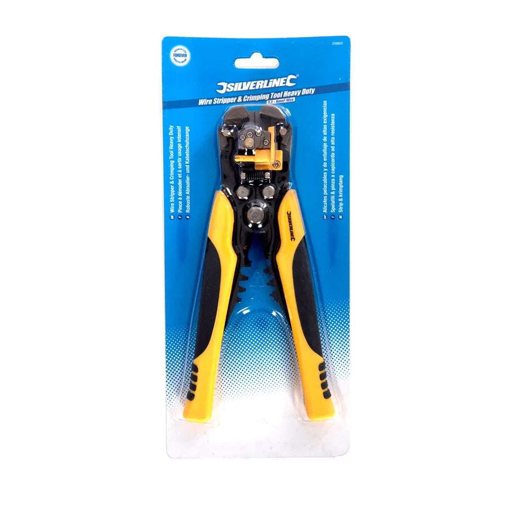 Silverline Heavy Duty Wire Stripper Crimping Tool 0.2-6mm2 Precision Adjust