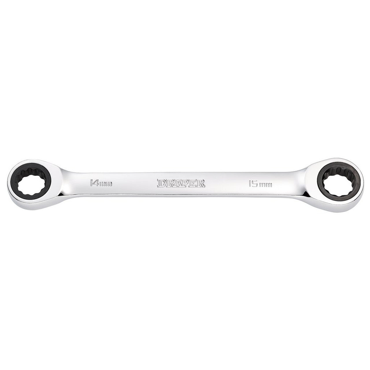 Draper HI-TORQ Metric Double Ratchet Ring Spanner 14x15mm Chrome Vanadium