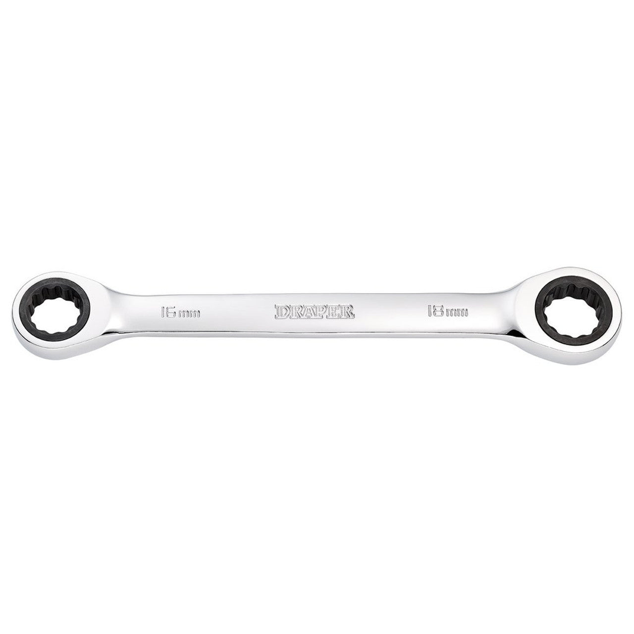 Draper HI-TORQ Metric Double Ratchet Ring Spanner 16x18mm Chrome Vanadium